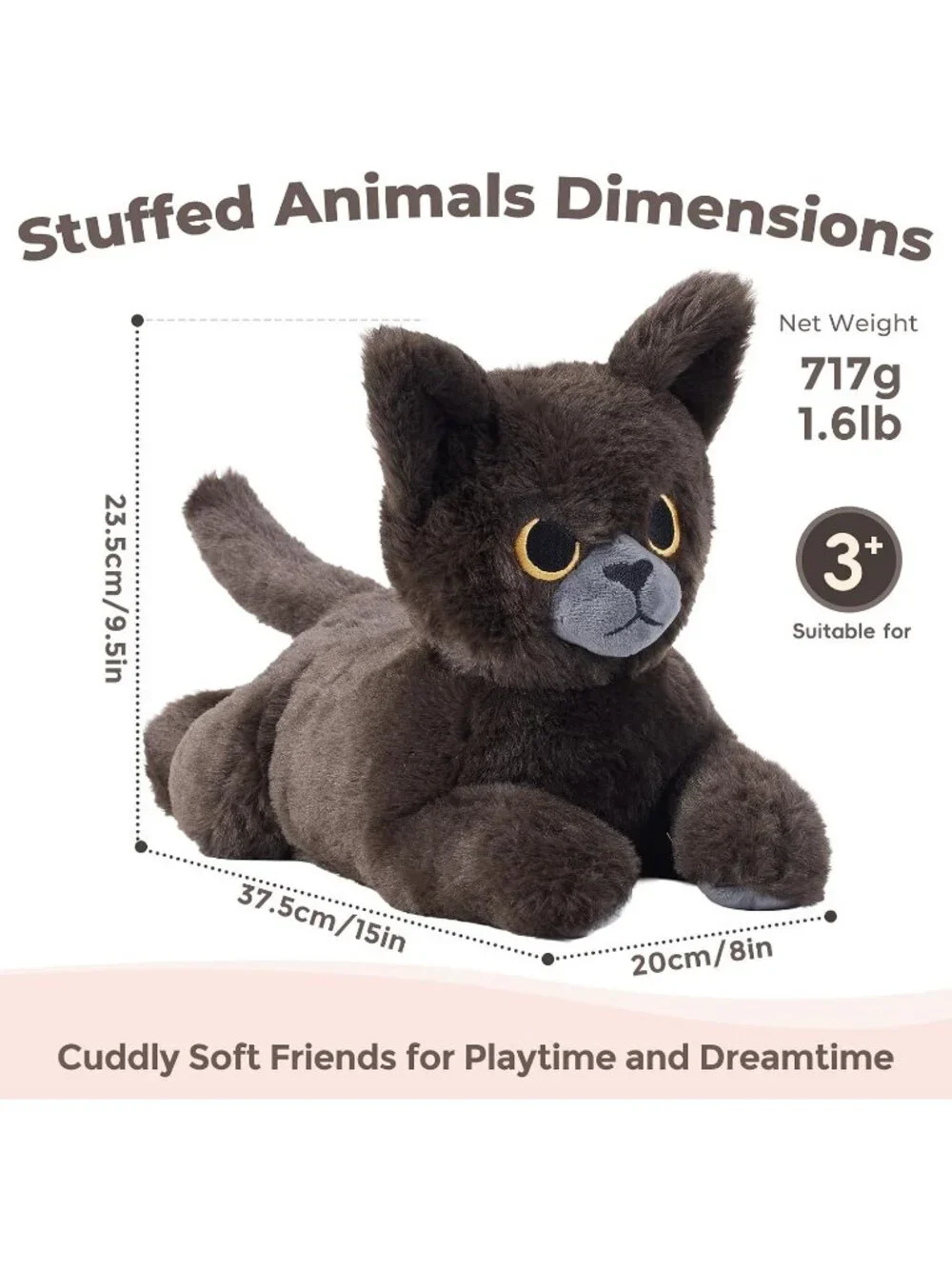 Black Cat Weighted Plush Lavender Scented Microwavable Heating Pad Cozy Toy